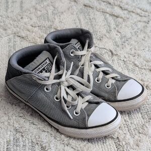 Converse Kids Gray Canvas Mid-Top Sneakers